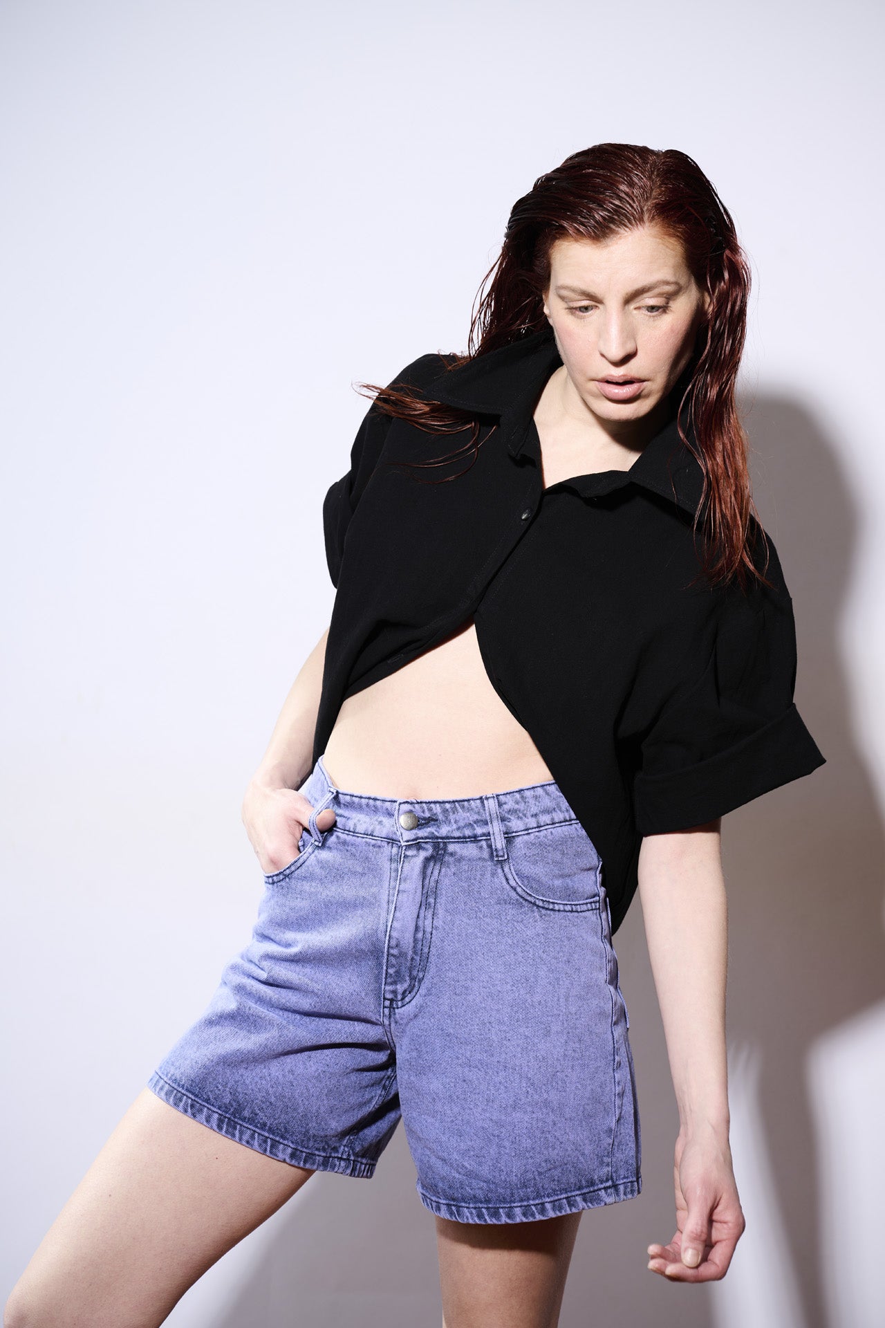 Short denim JEFA lila