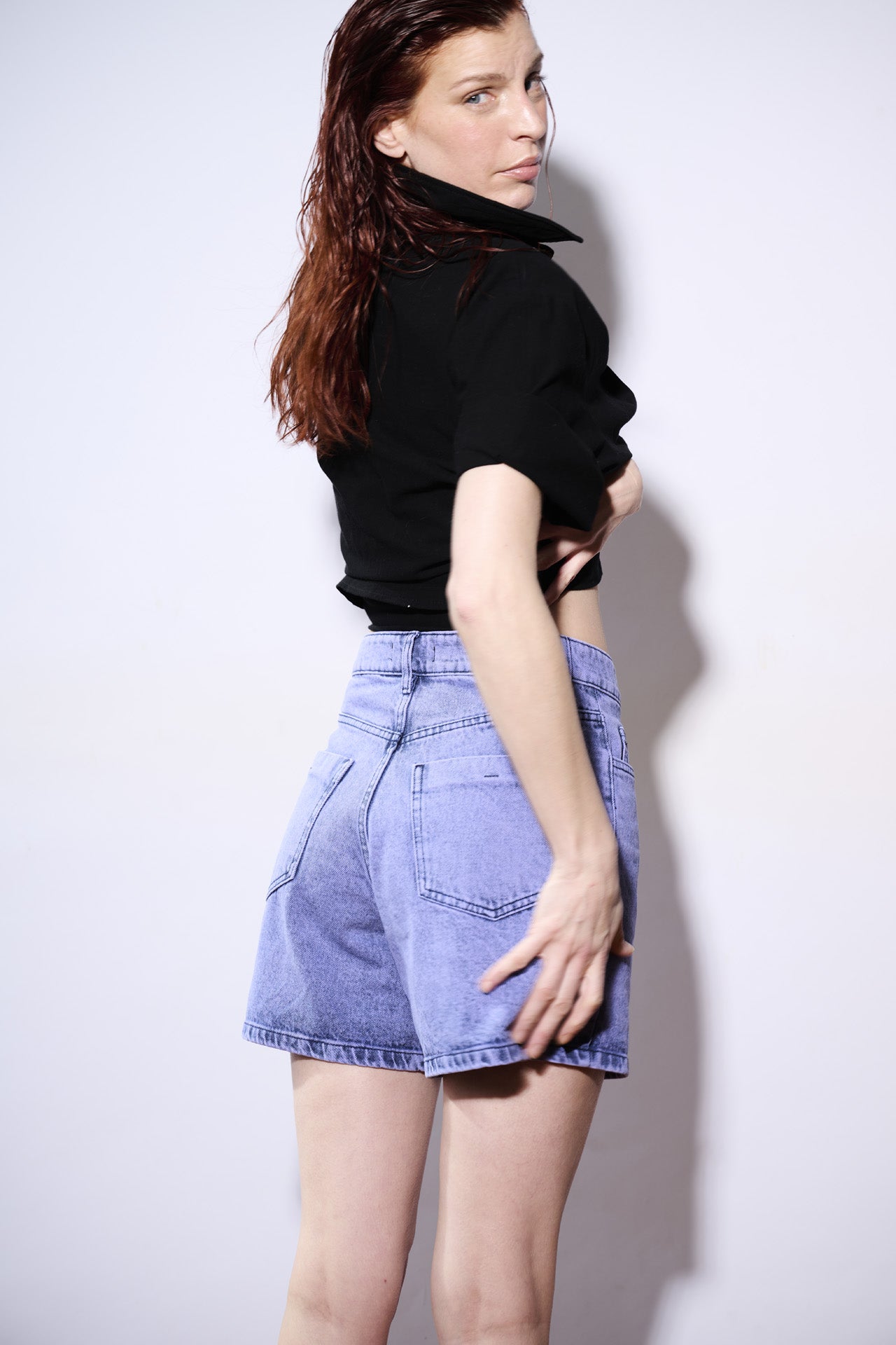 Short denim JEFA lila