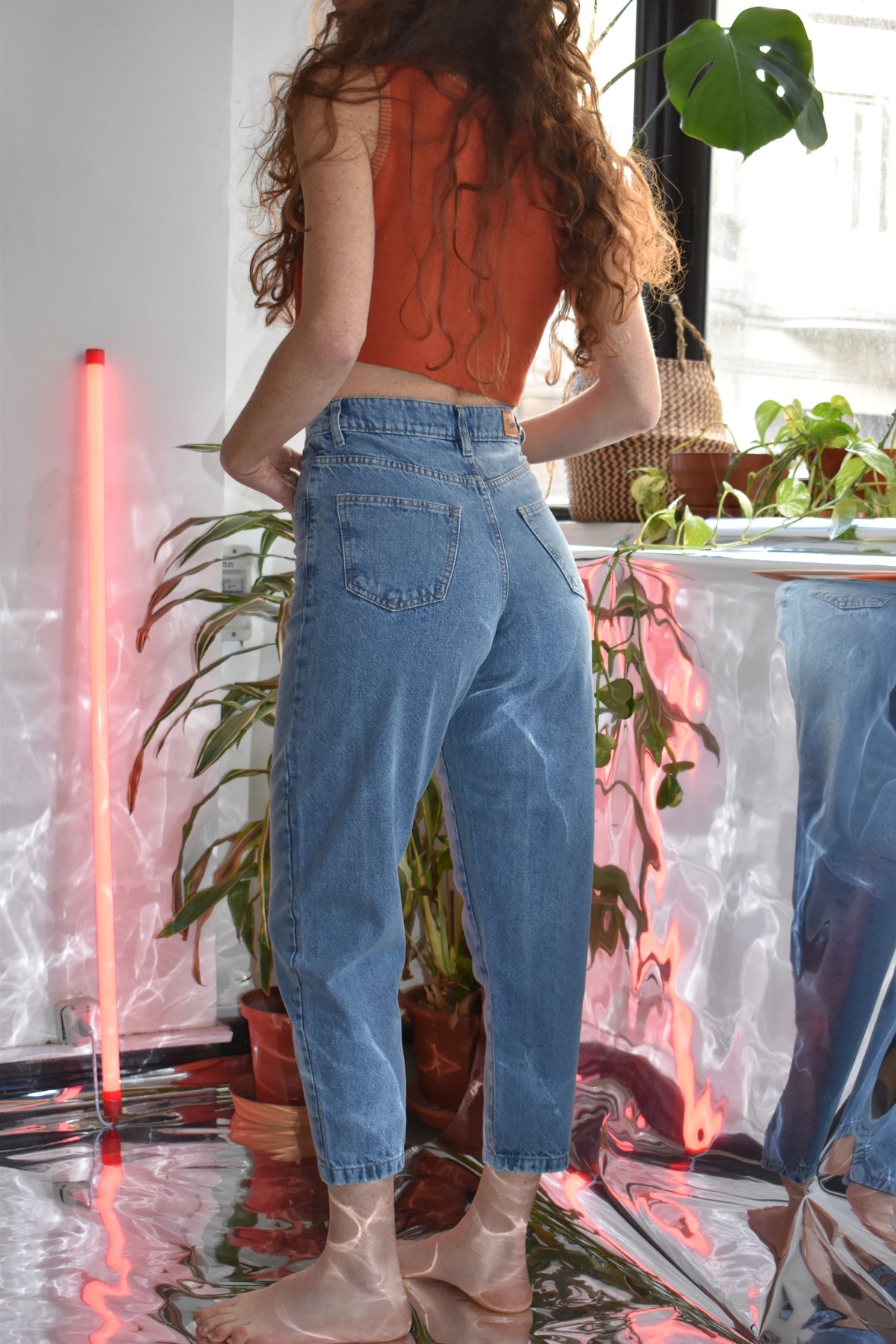 denim mom fit -Reina blue