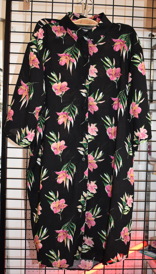 camisa flores LARGA